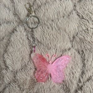 Pink Butterfly Keychain